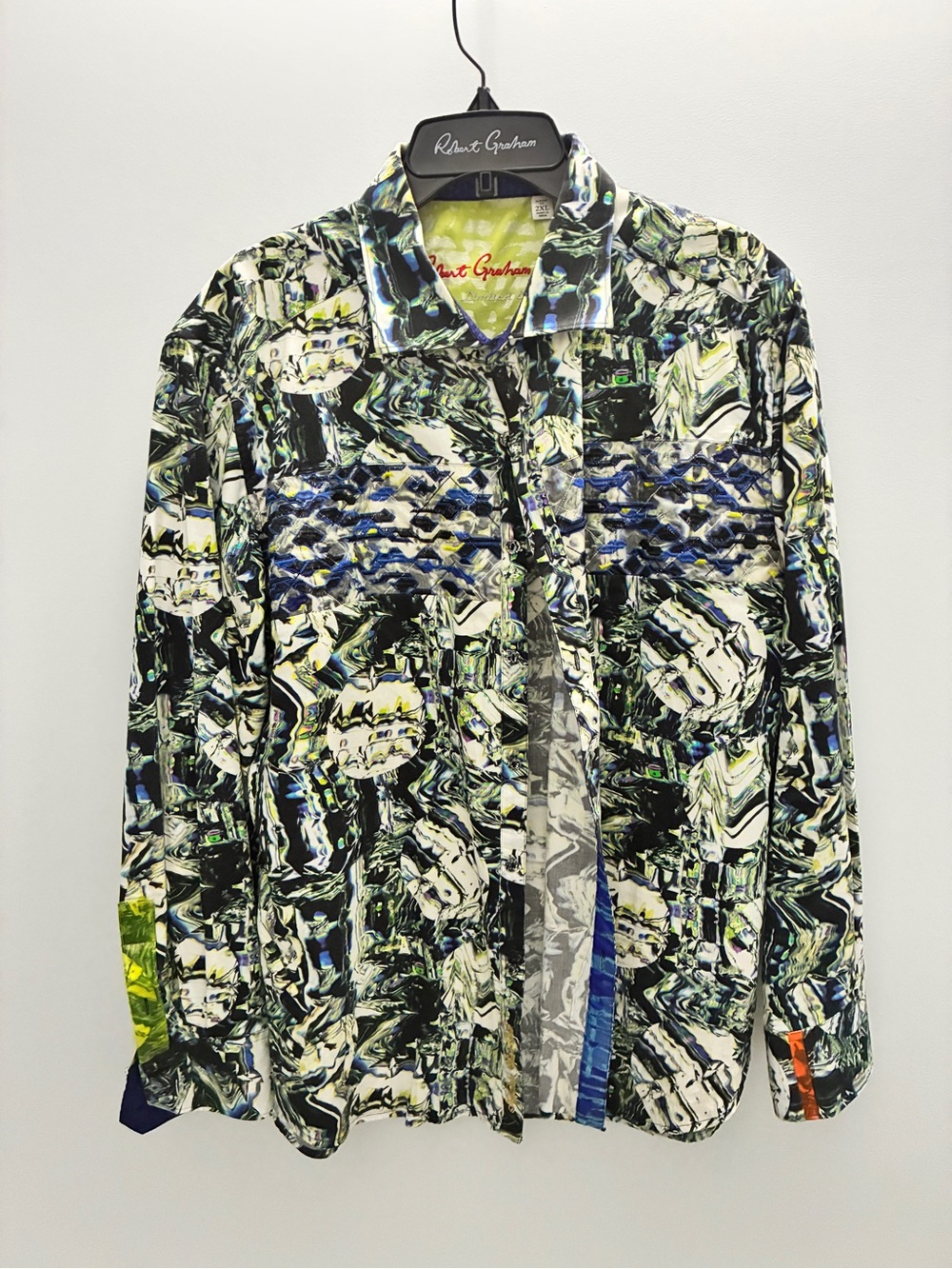 Robert Graham BLUE OIL SLICK Multicolor Abstract Printed Men's Button-Up Shirt